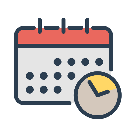 calendar clock schedule icon icons.com 51085