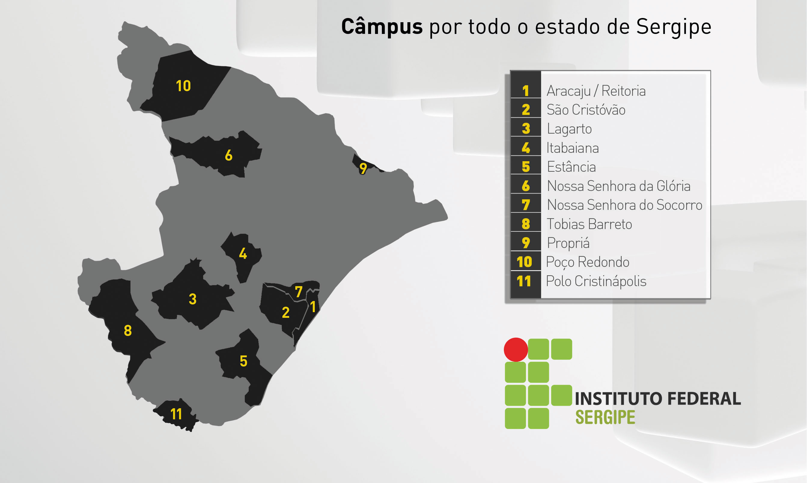 Campus distribuídos pelo estado de Sergipe